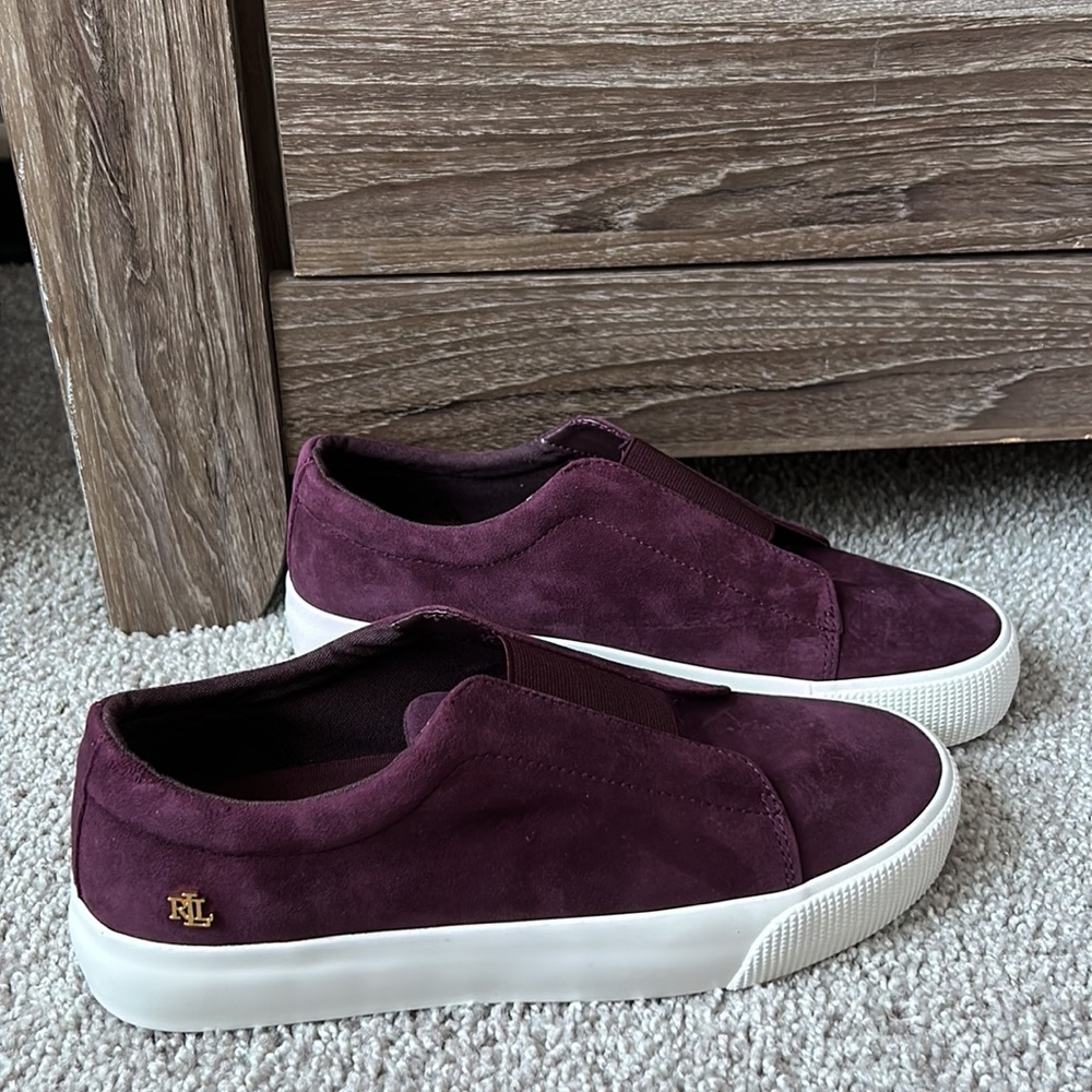 RALPH LAUREN SUEDE SNEAKERS SHOES SIZE 7 BRAND NEW - Picture 4 of 9